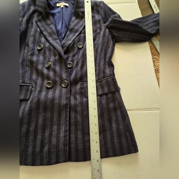 Heartloom Striped Blue Double Breast Blazer Size Small - Picture 9 of 12